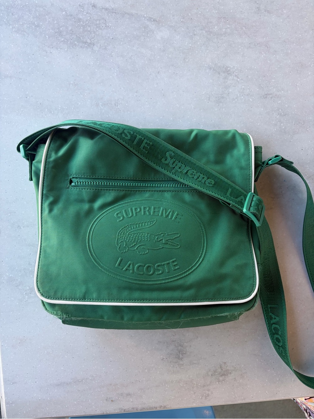 Supreme Lacoste Green Crossbody Messenger Bag